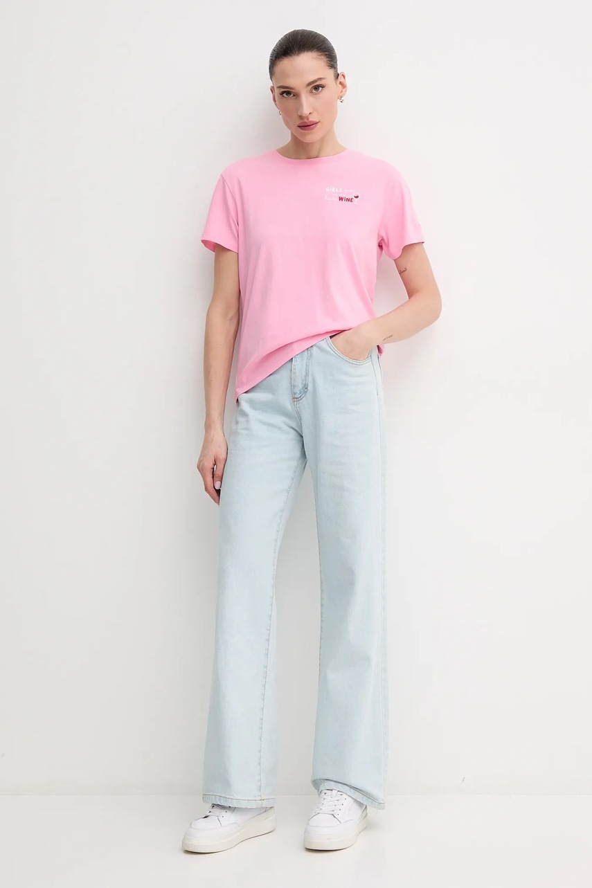 Хлопковая футболка MC2 Saint Barth женский цвет розовый Хлопковая футболка MC2 Saint Barth женский цвет розовый