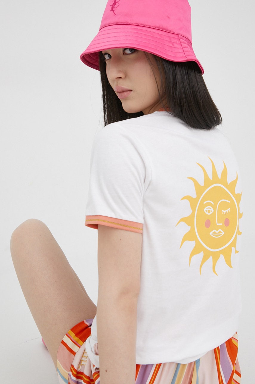 Femi stories tricou din bumbac culoarea alb