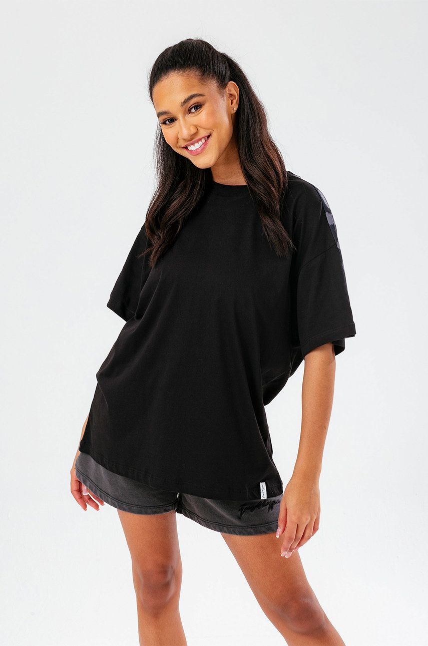Hype tricou femei, culoarea negru imagine reduceri black friday 2021 answear.ro