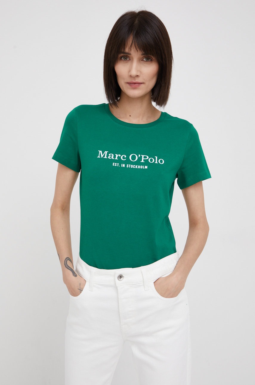 

Памучна тениска Marc O'Polo в зелено, Зелен