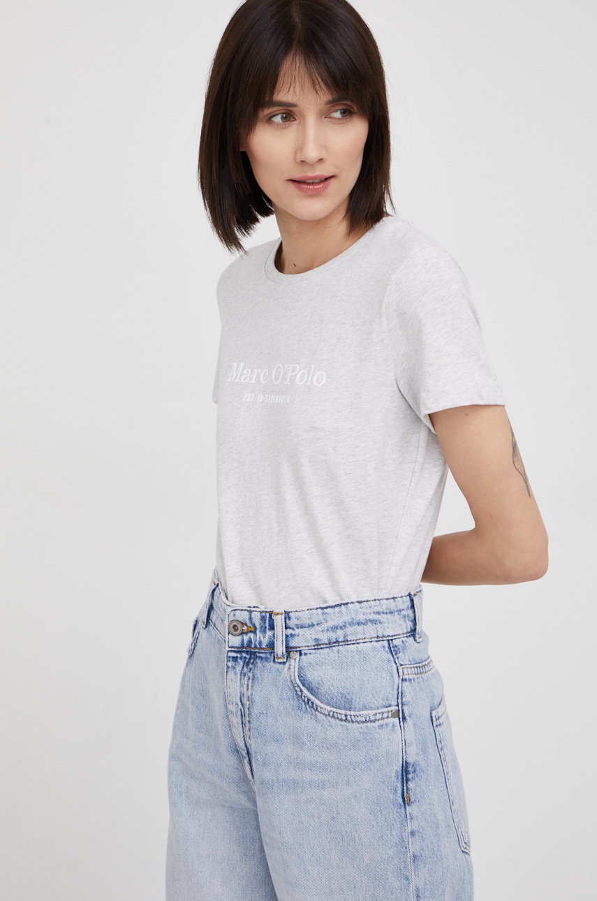 

Памучна тениска Marc O'Polo в сиво, Сив