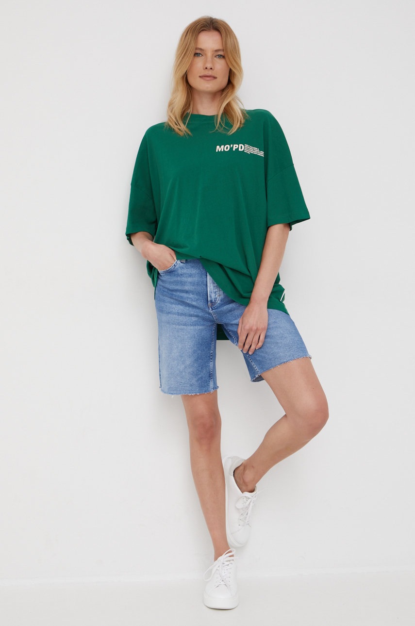 

Бавовняна футболка Marc O'Polo Denim колір зелений