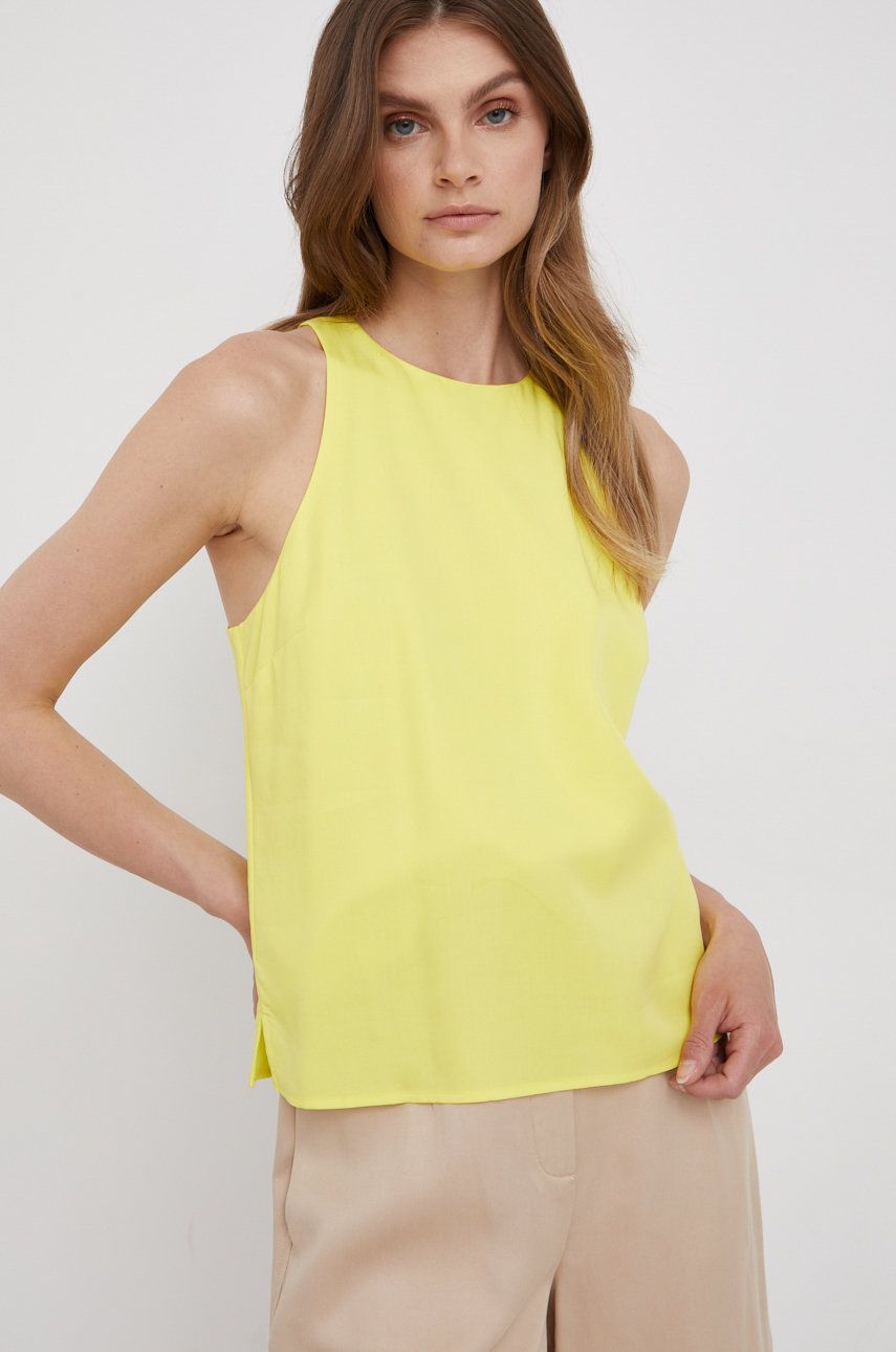Calvin Klein bluzka kolor żółty