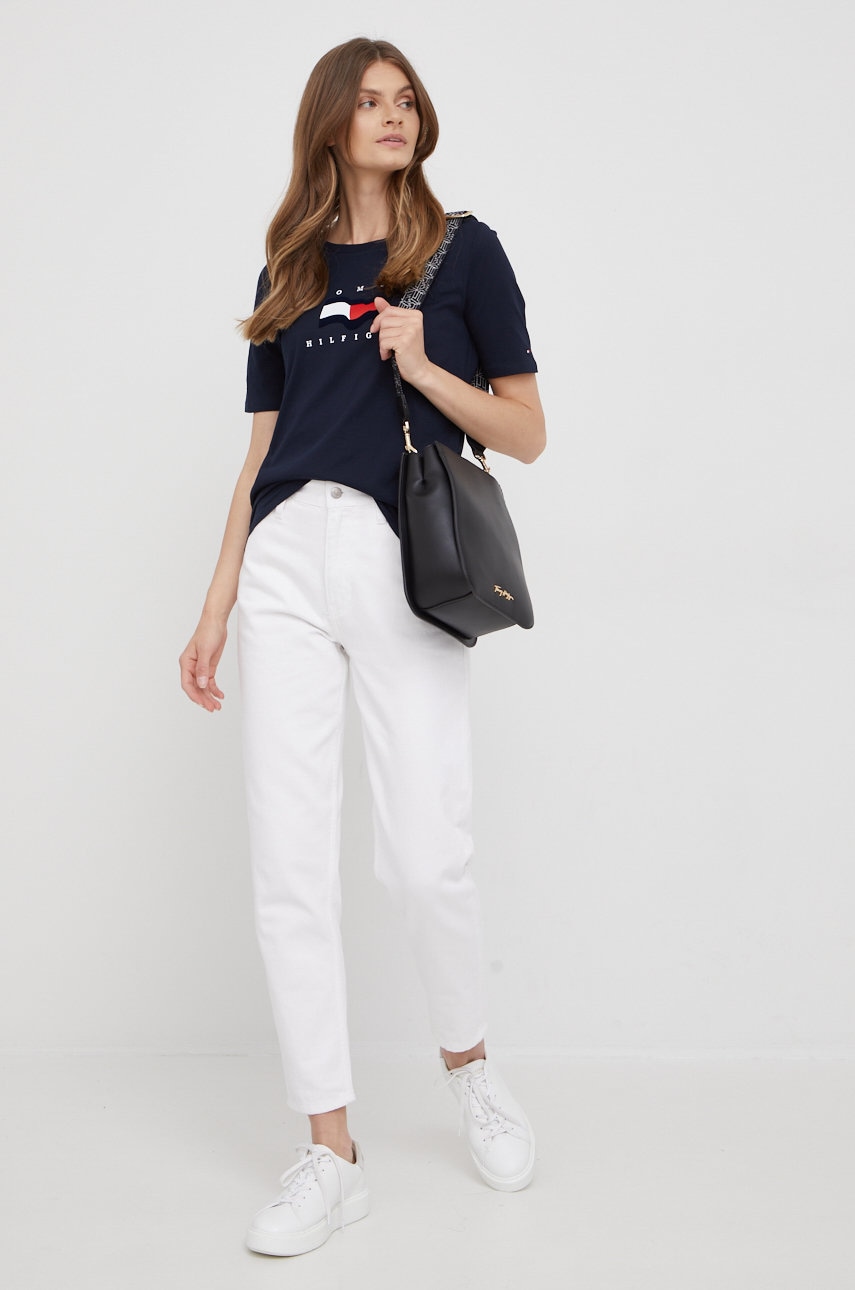 

Хлопковая футболка Tommy Hilfiger цвет синий