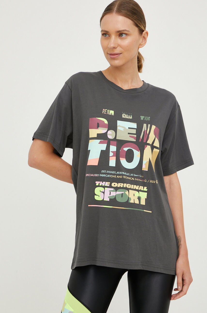 P.e nation tricou din bumbac culoarea gri