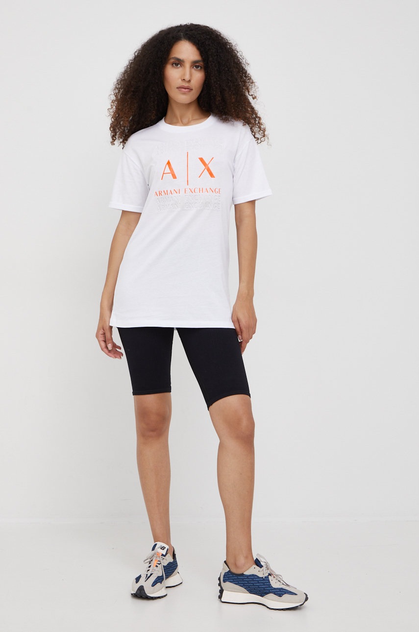 

Хлопковая футболка Armani Exchange цвет белый