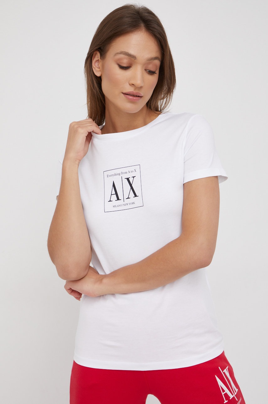 

Хлопковая футболка Armani Exchange цвет белый
