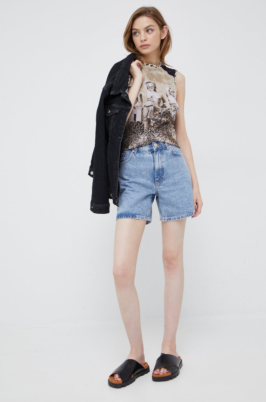 

Хлопковый топ Desigual цвет чёрный