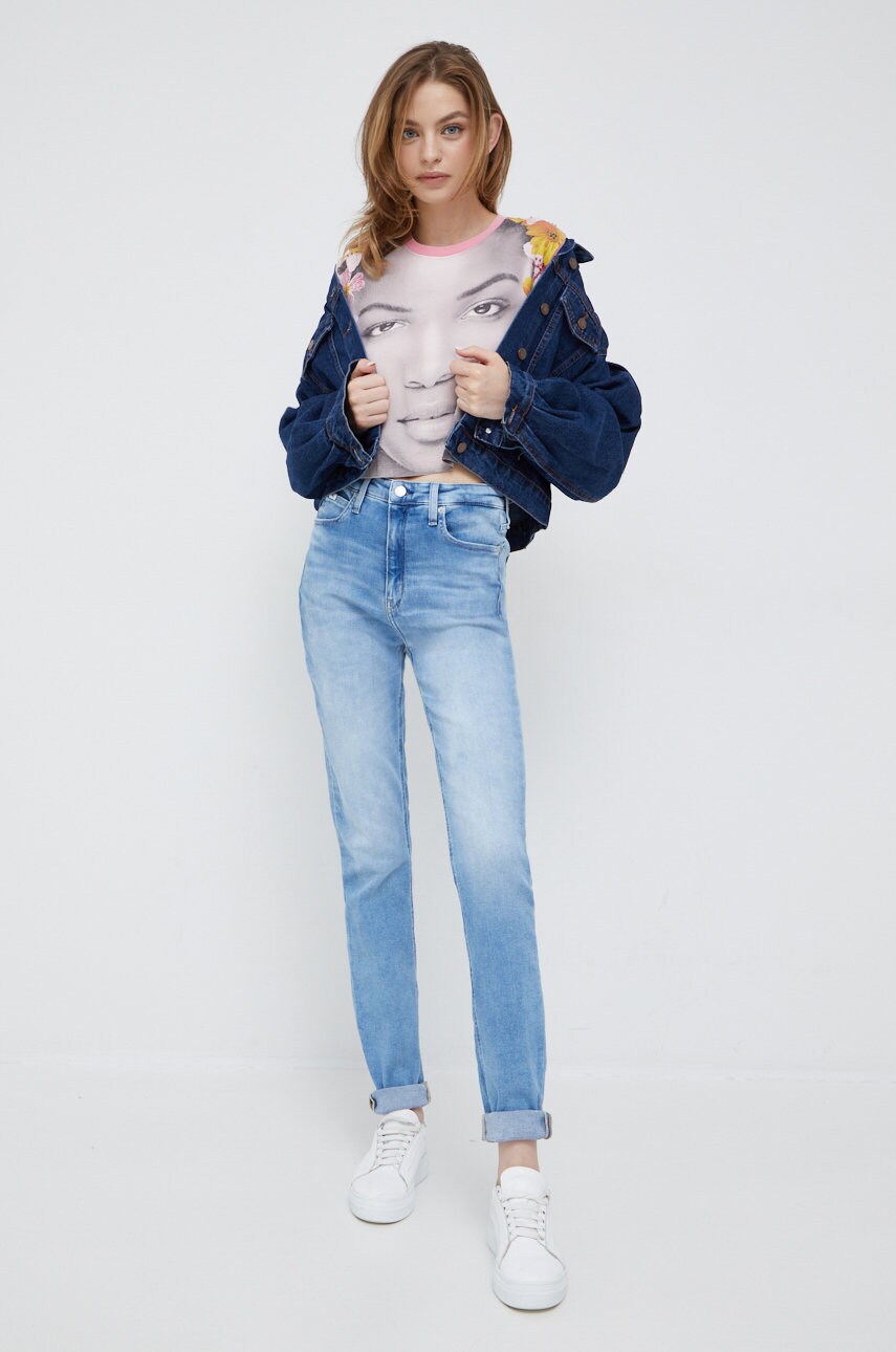 

Хлопковая футболка Desigual цвет розовый