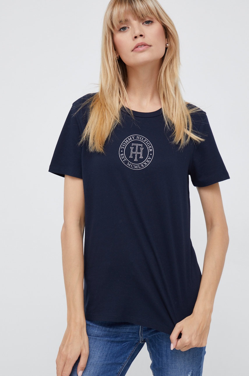 

Бавовняна футболка Tommy Hilfiger колір синій