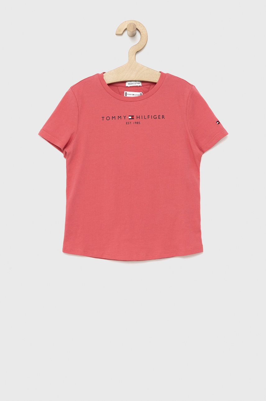 Tommy Hilfiger t-shirt bawełniany dziecięcy kolor fioletowy