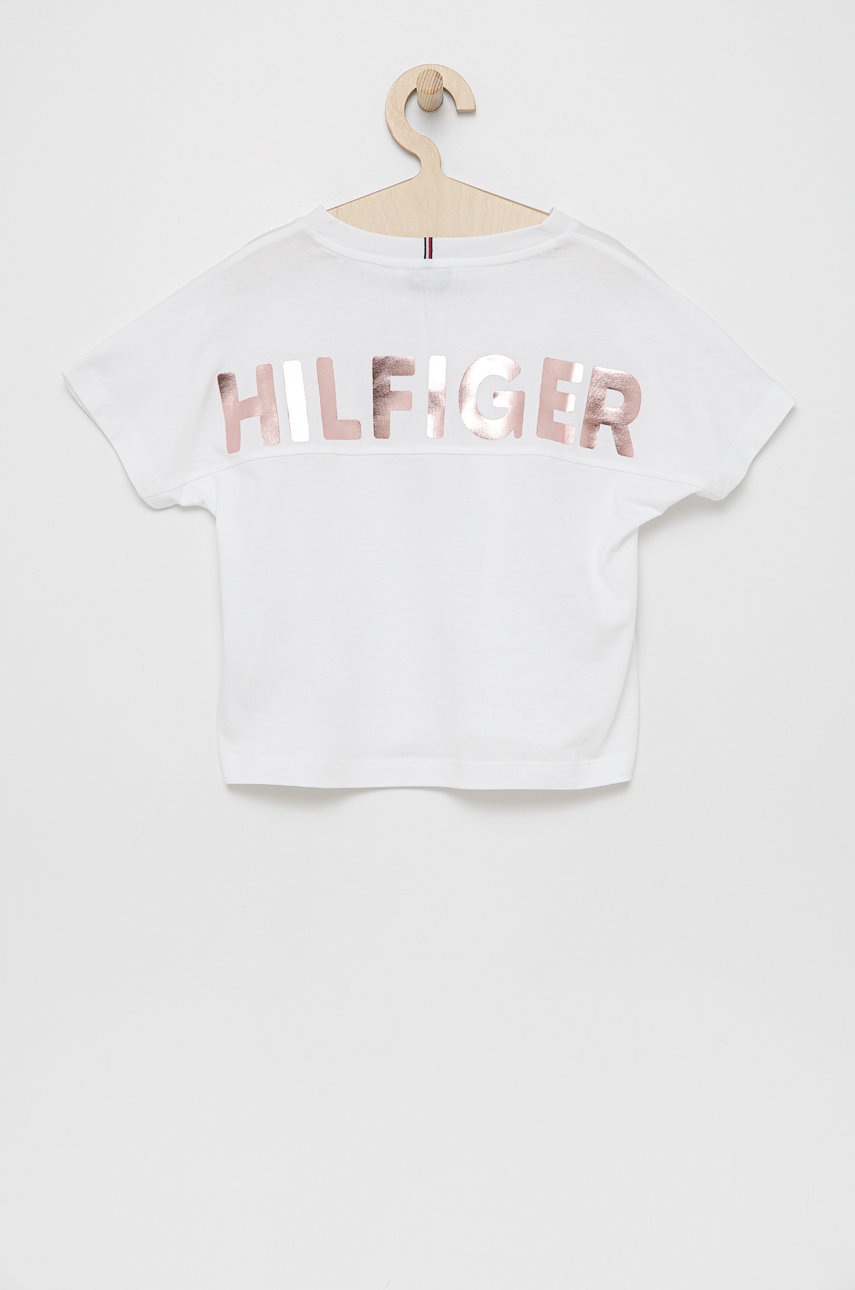 

Дитяча бавовняна футболка Tommy Hilfiger колір білий