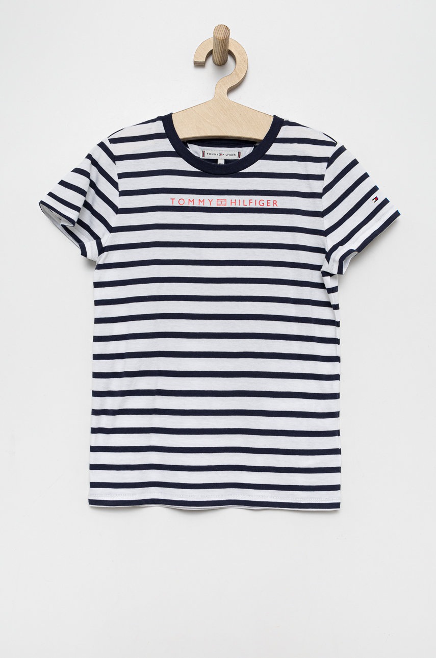

Детска памучна тениска Tommy Hilfiger в тъмносиньо, Тъмносин
