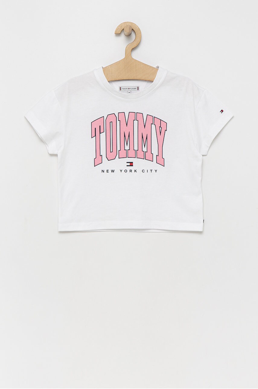 

Детска тениска Tommy Hilfiger в бяло, Бял