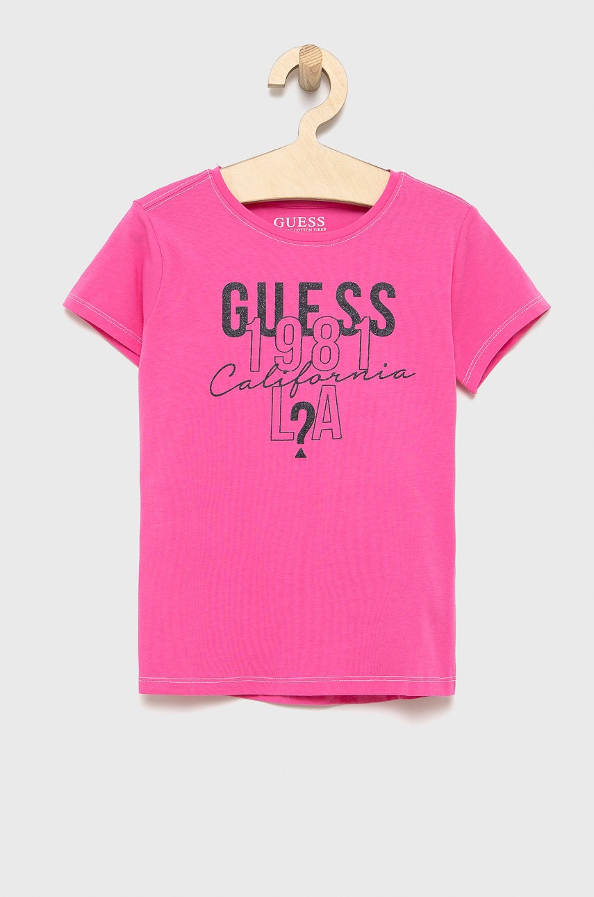 

Дитяча футболка Guess колір рожевий