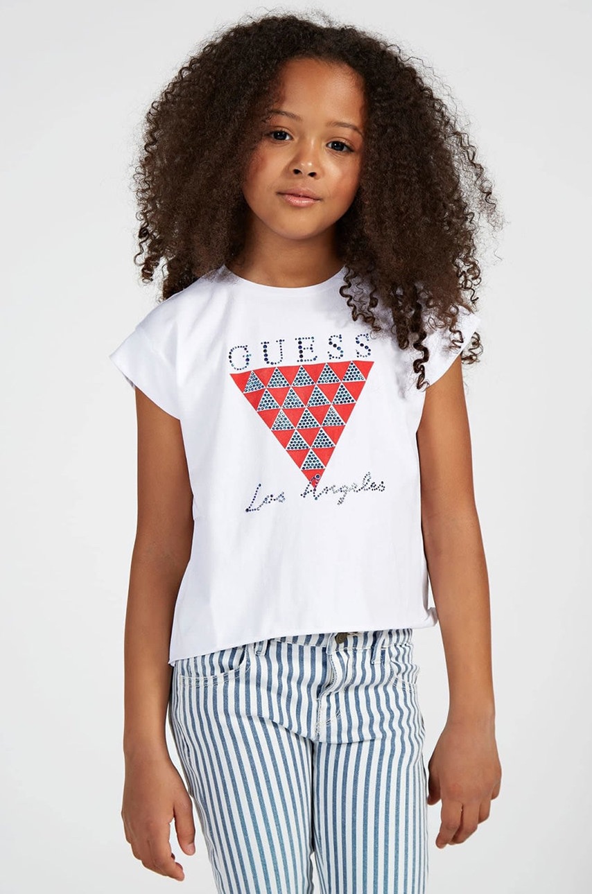 

Детска тениска Guess в бяло, Бял