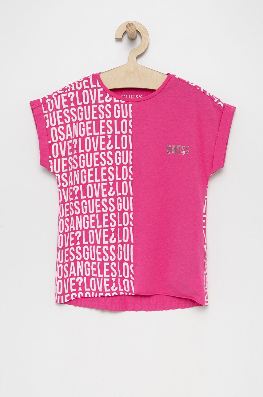 

Дитяча футболка Guess колір рожевий