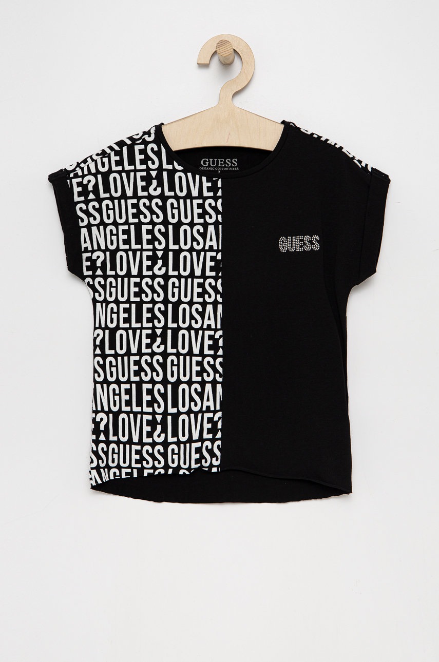 

Дитяча футболка Guess колір чорний