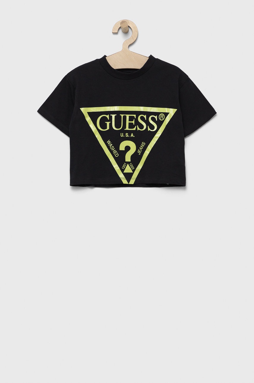 

Детска памучна тениска Guess, Тъмносин