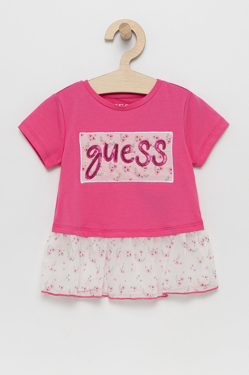 

Детска тениска Guess в розово, Розов