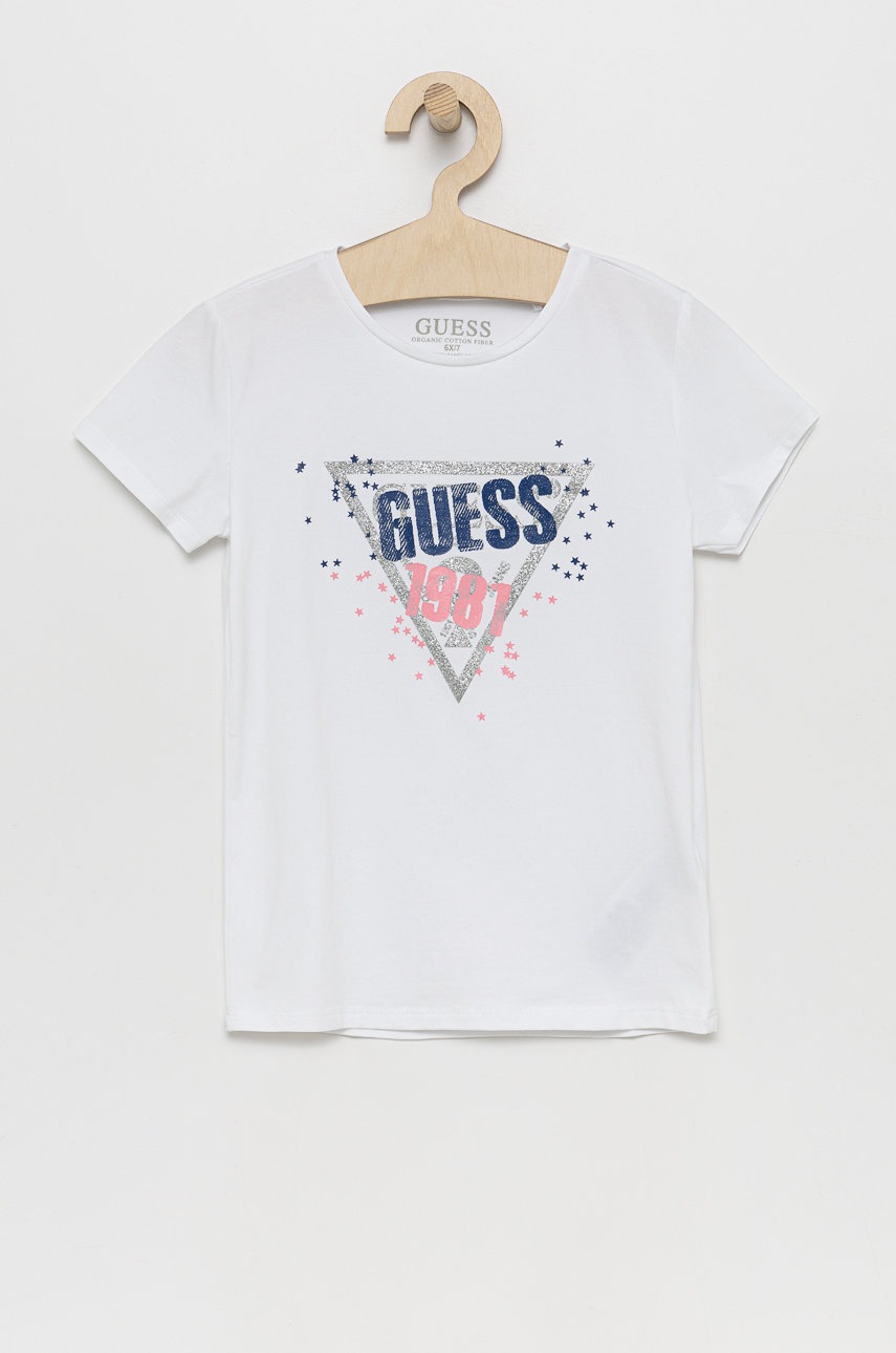 

Детска тениска Guess в бяло, Бял