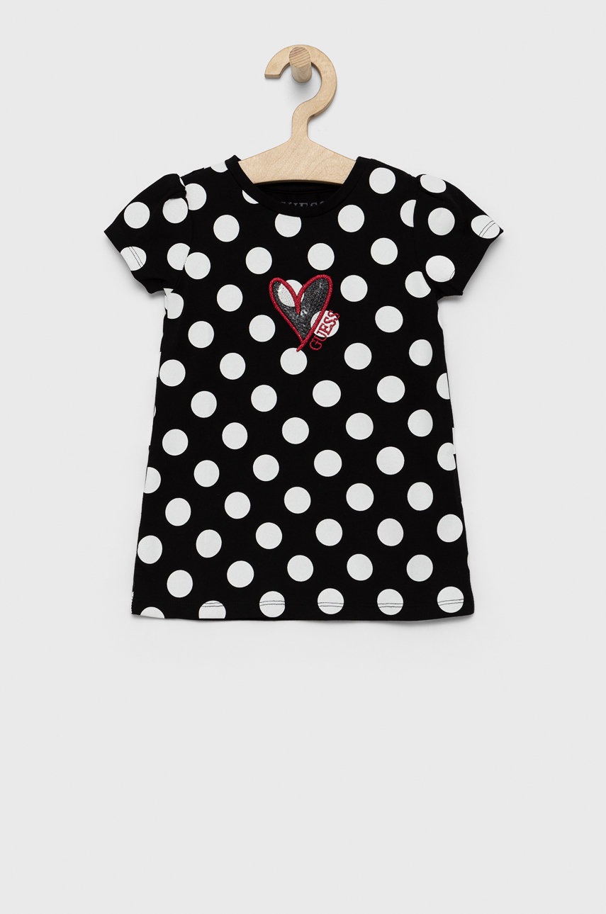 

Детска тениска Guess в черно, Черен