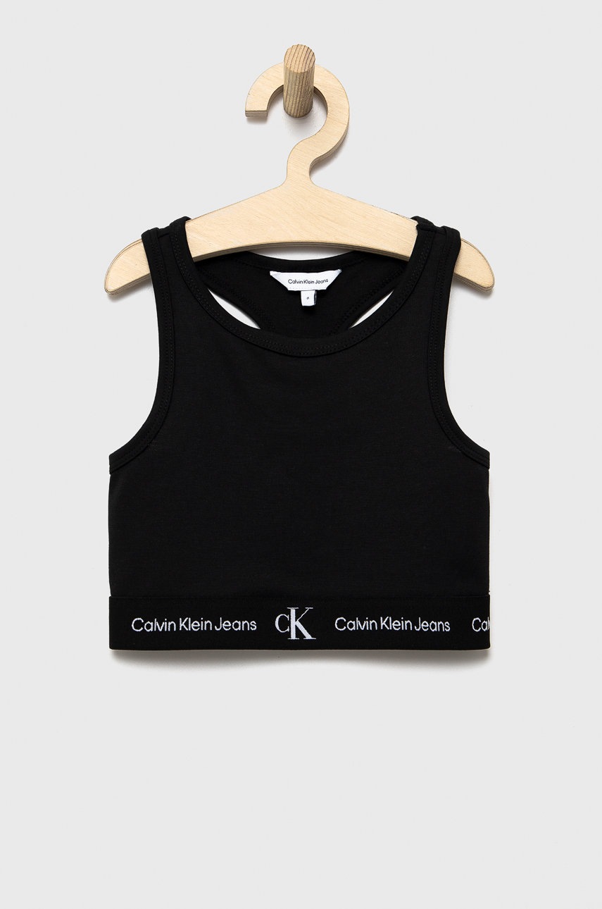 

Детски топ Calvin Klein Jeans в черно, Черен