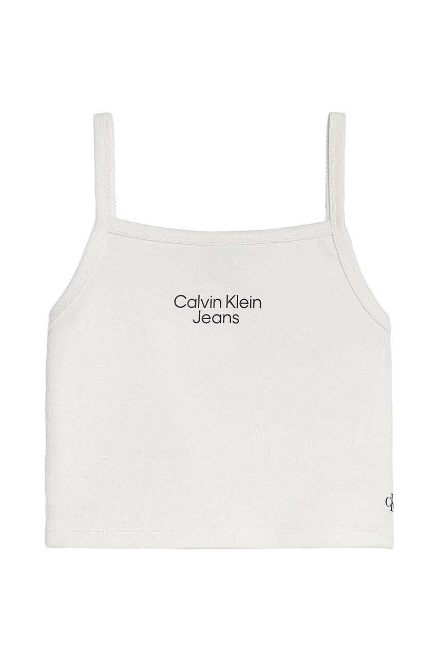 Levně Dětský top Calvin Klein Jeans bílá barva