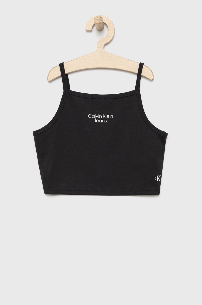 Детский топ Calvin Klein Jeans цвет чёрный Детский топ Calvin Klein Jeans цвет чёрный