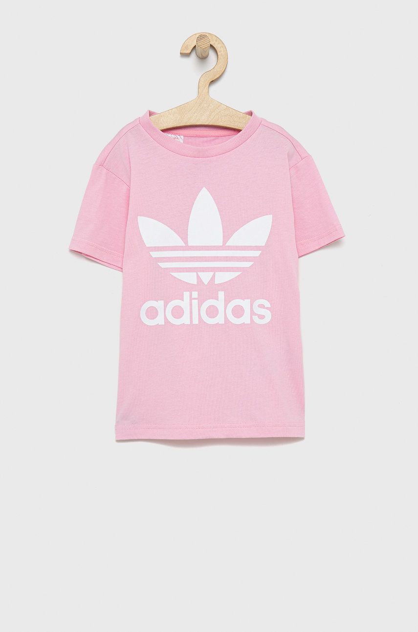 adidas Originals T-shirt dziecięcy kolor różowy