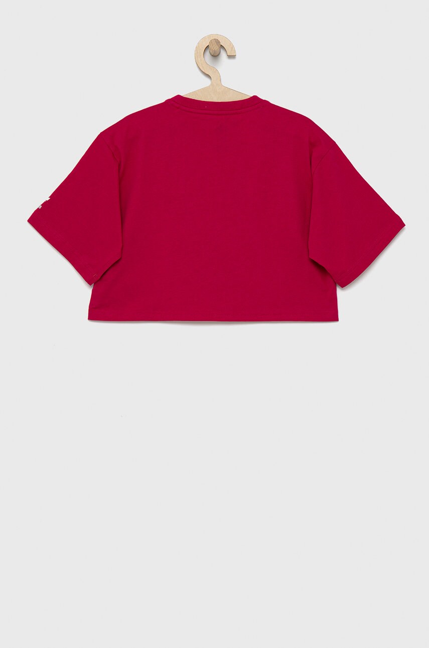 

Дитяча бавовняна футболка adidas Originals HE4776 колір рожевий