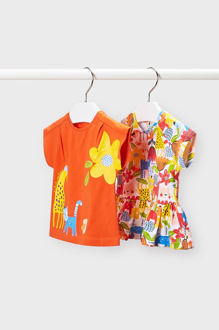 Mayoral T-shirt dziecięcy (2-pack) kolor pomarańczowy