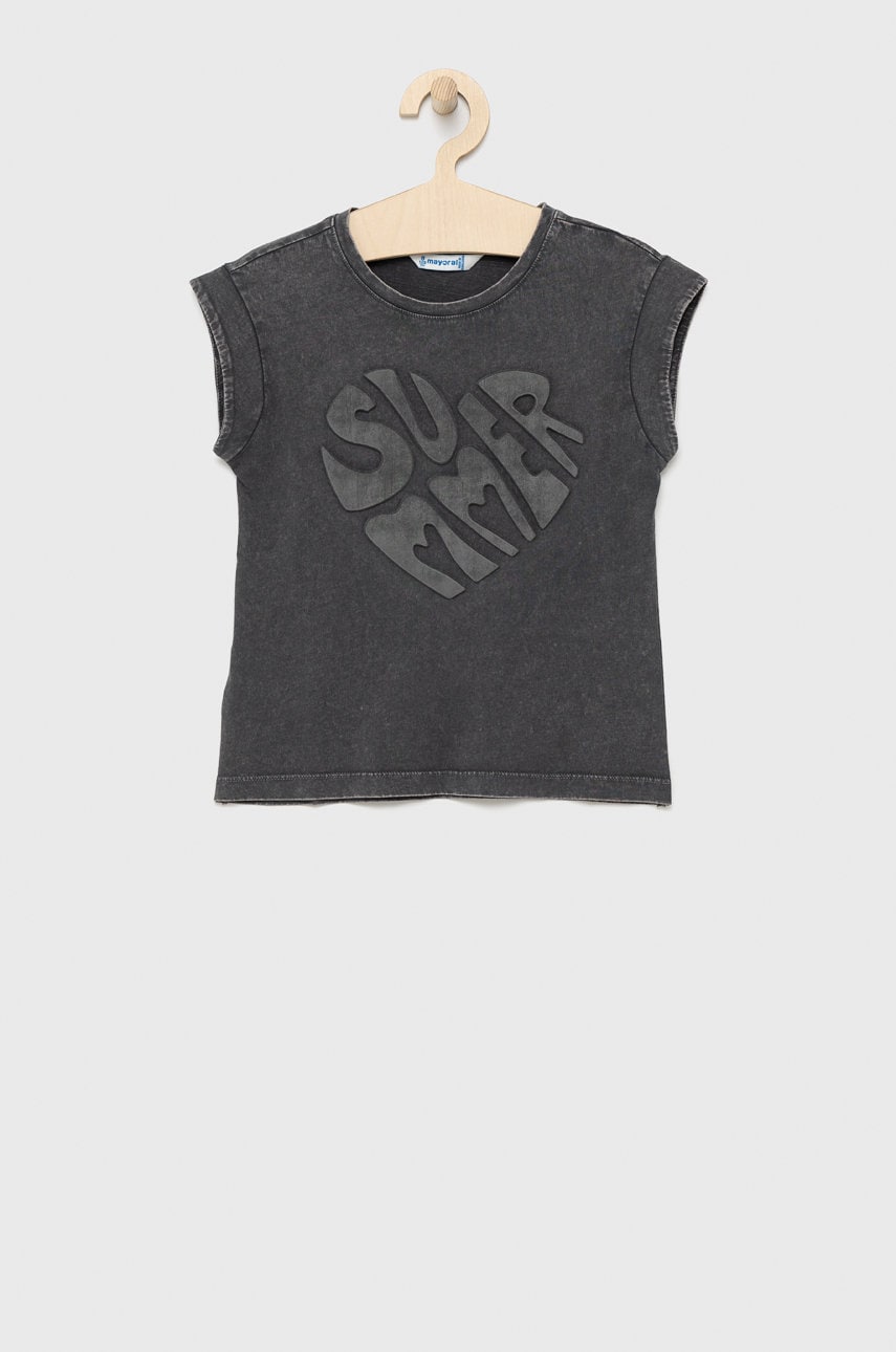Mayoral tricou de bumbac pentru copii culoarea gri