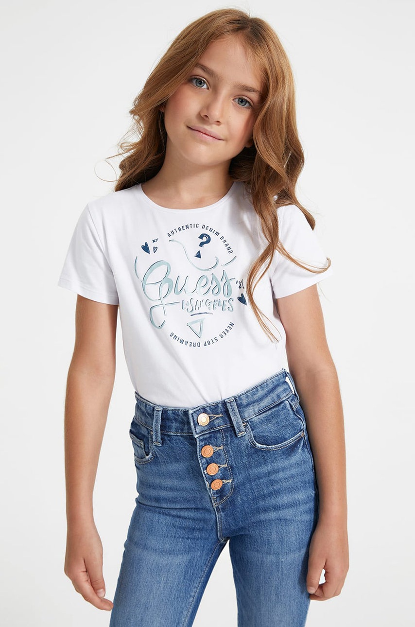 

Детска тениска Guess в бяло, Бял
