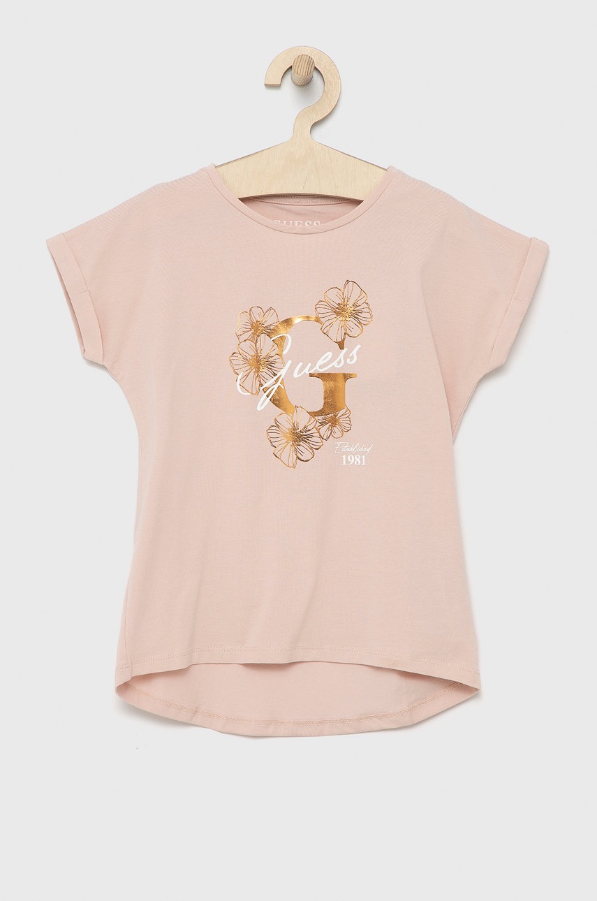 

Детска тениска Guess в розово, Розов