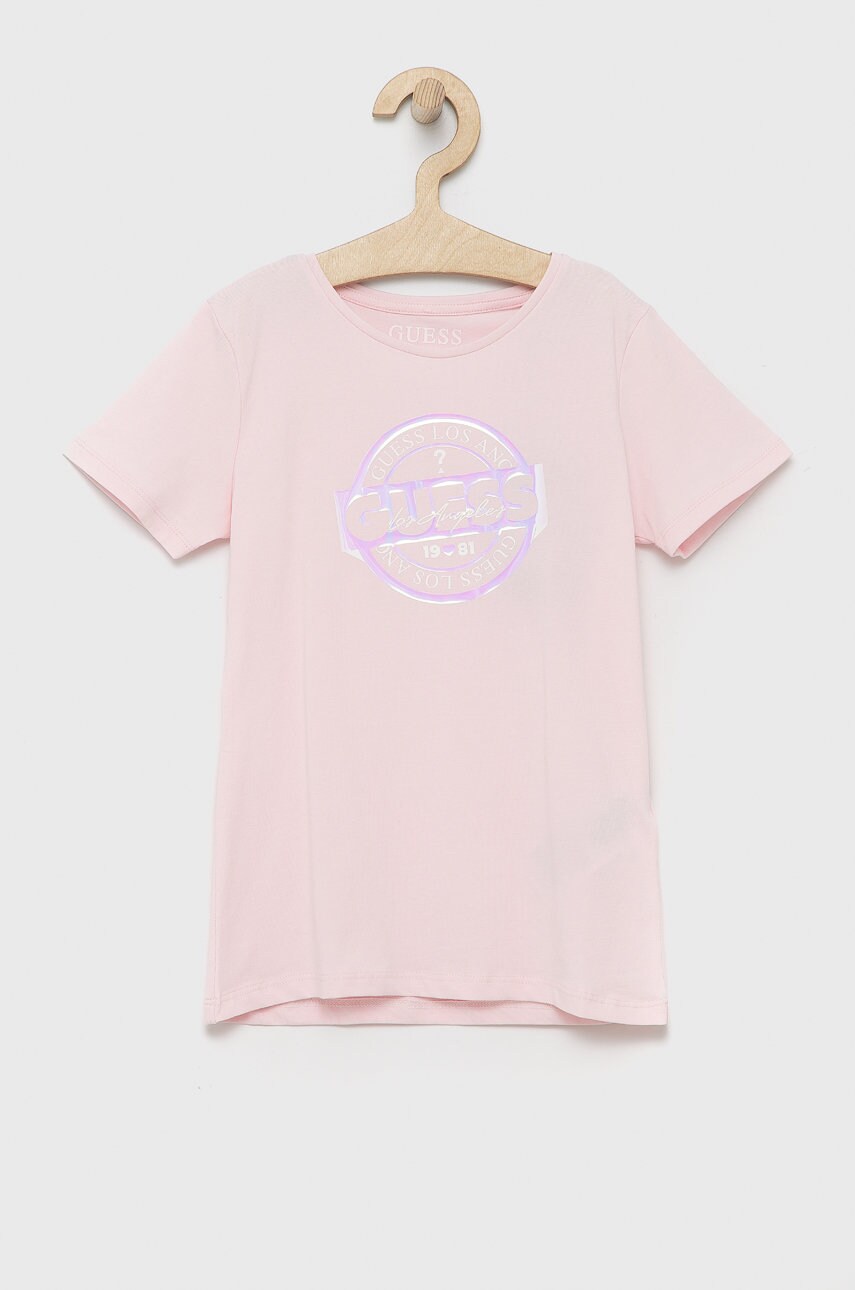 

Детска тениска Guess в розово, Розов