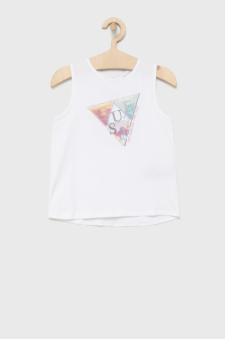 

Детски топ Guess в бяло, Бял