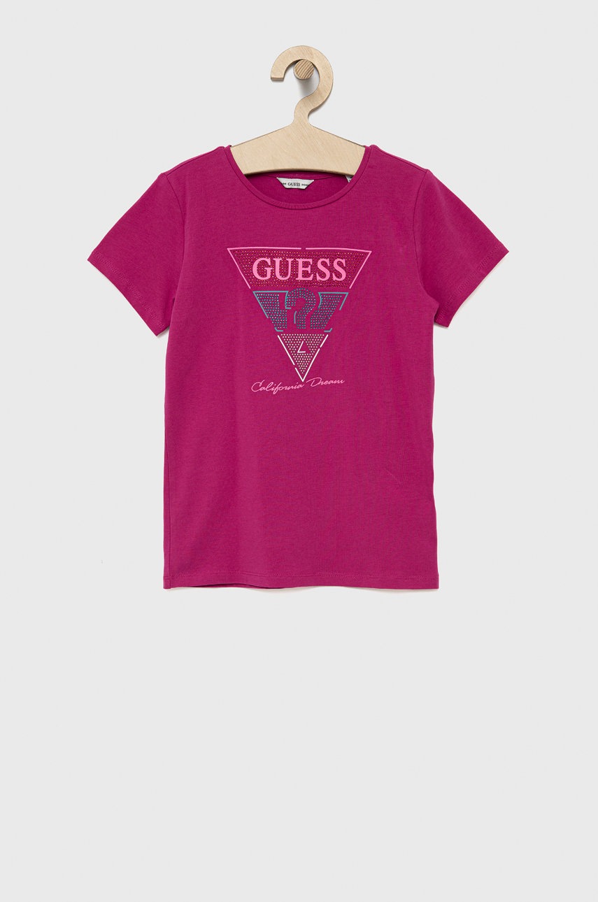 

Детска тениска Guess в розово, Розов