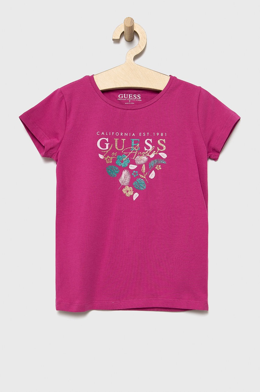 

Детска тениска Guess в розово, Розов
