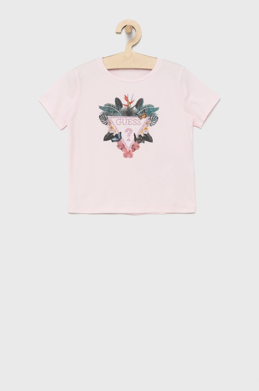 

Детска тениска Guess в розово, Розов