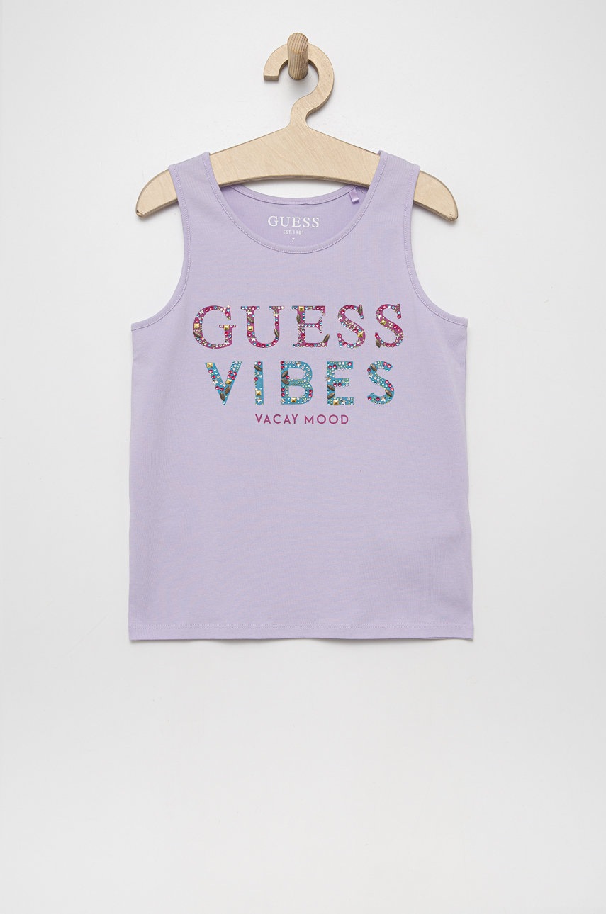Детский топ Guess цвет фиолетовый Детский топ Guess цвет фиолетовый