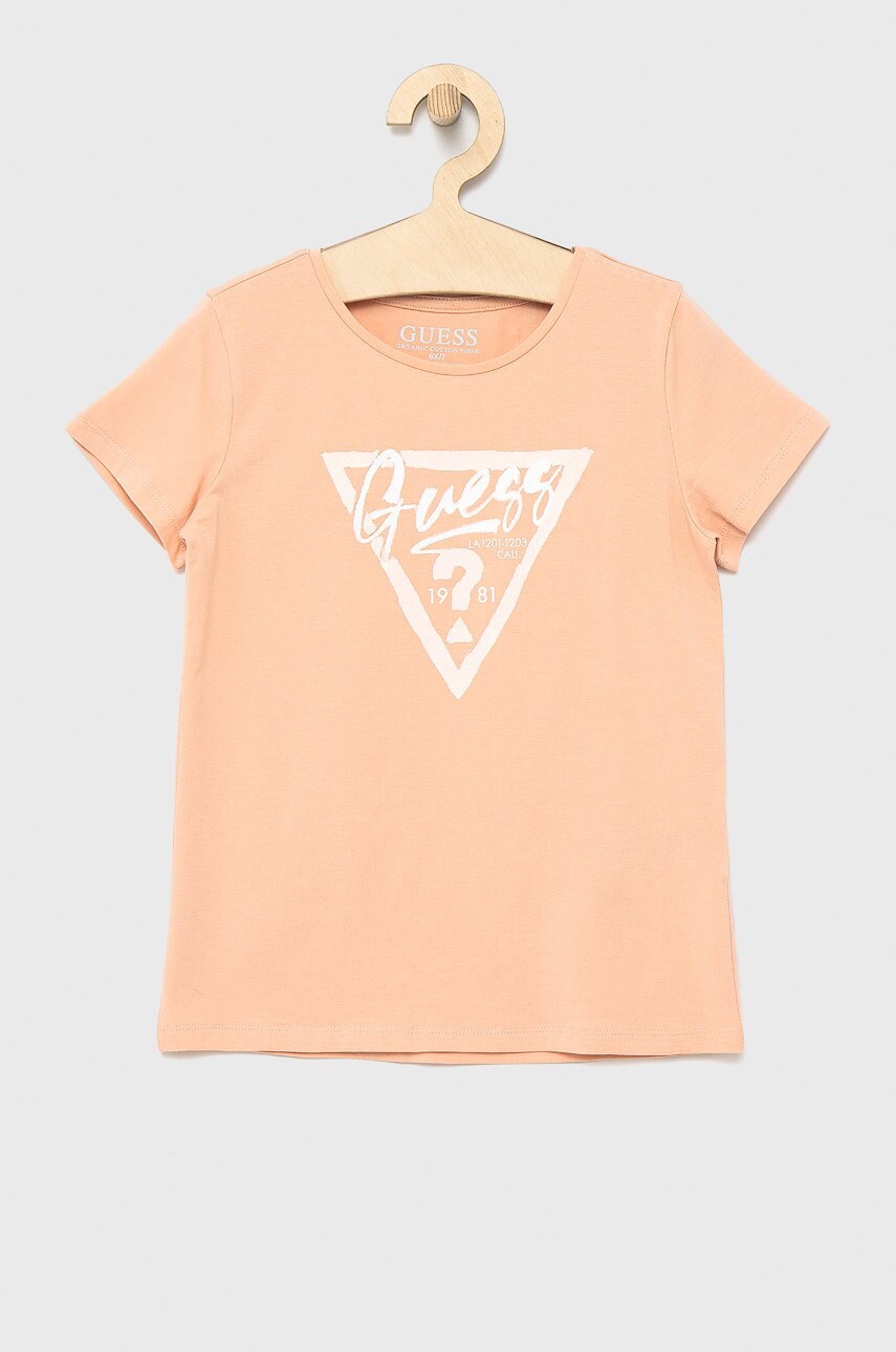 

Детска тениска Guess в оранжево, Оранжев