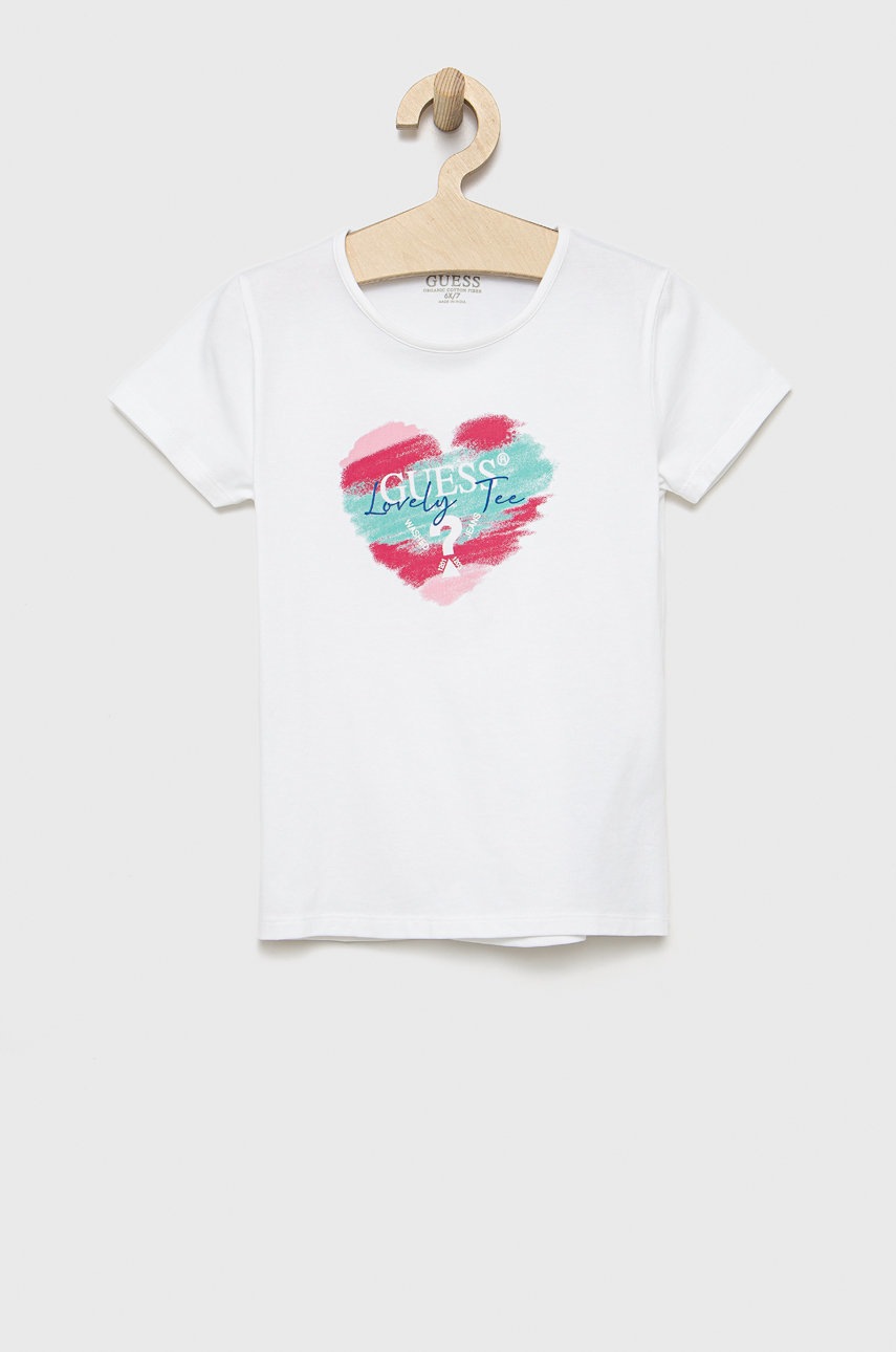 

Детска тениска Guess в бяло, Бял