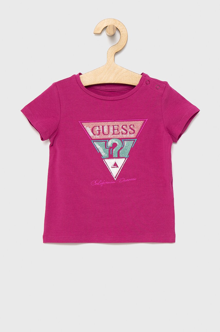

Дитяча футболка Guess колір рожевий