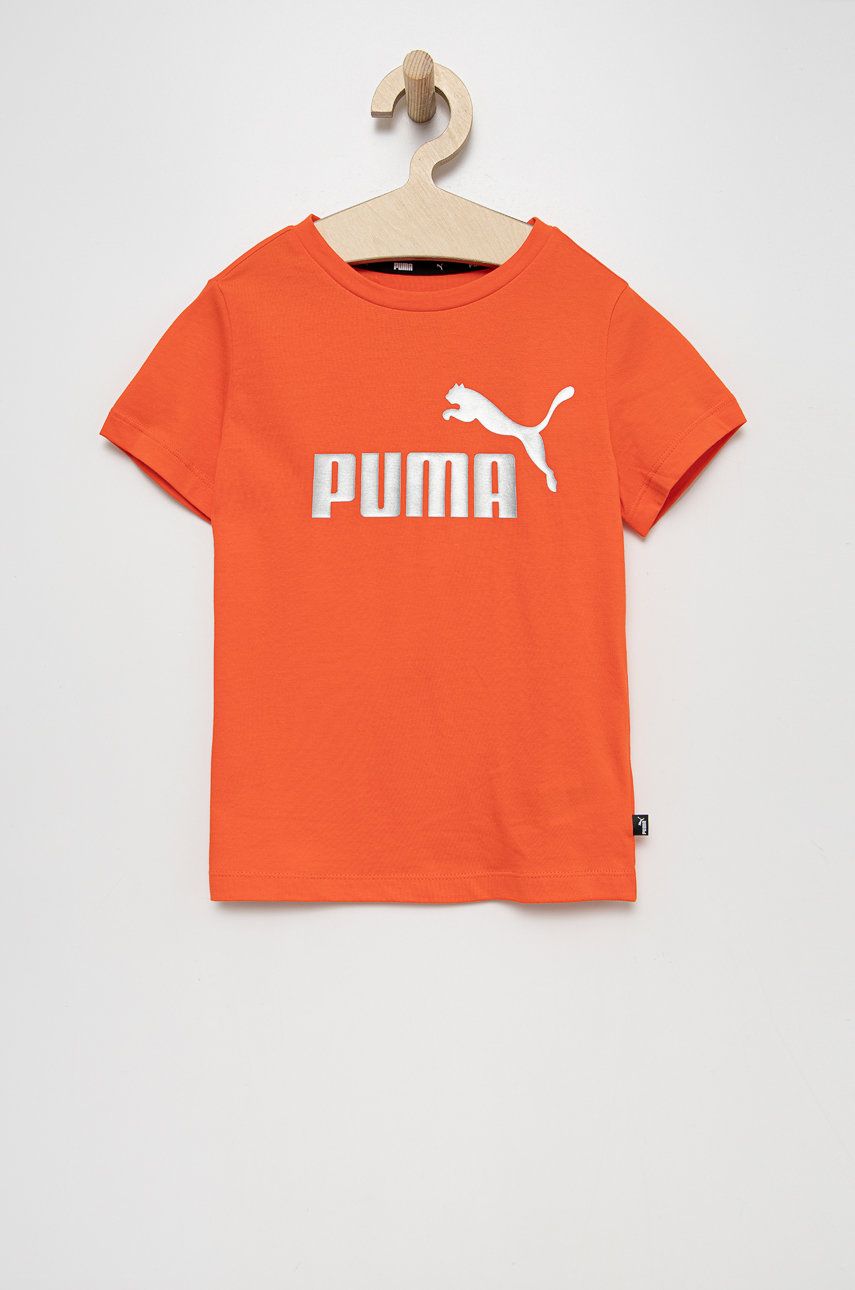 Puma tricou de bumbac pentru copii 846953 culoarea portocaliu