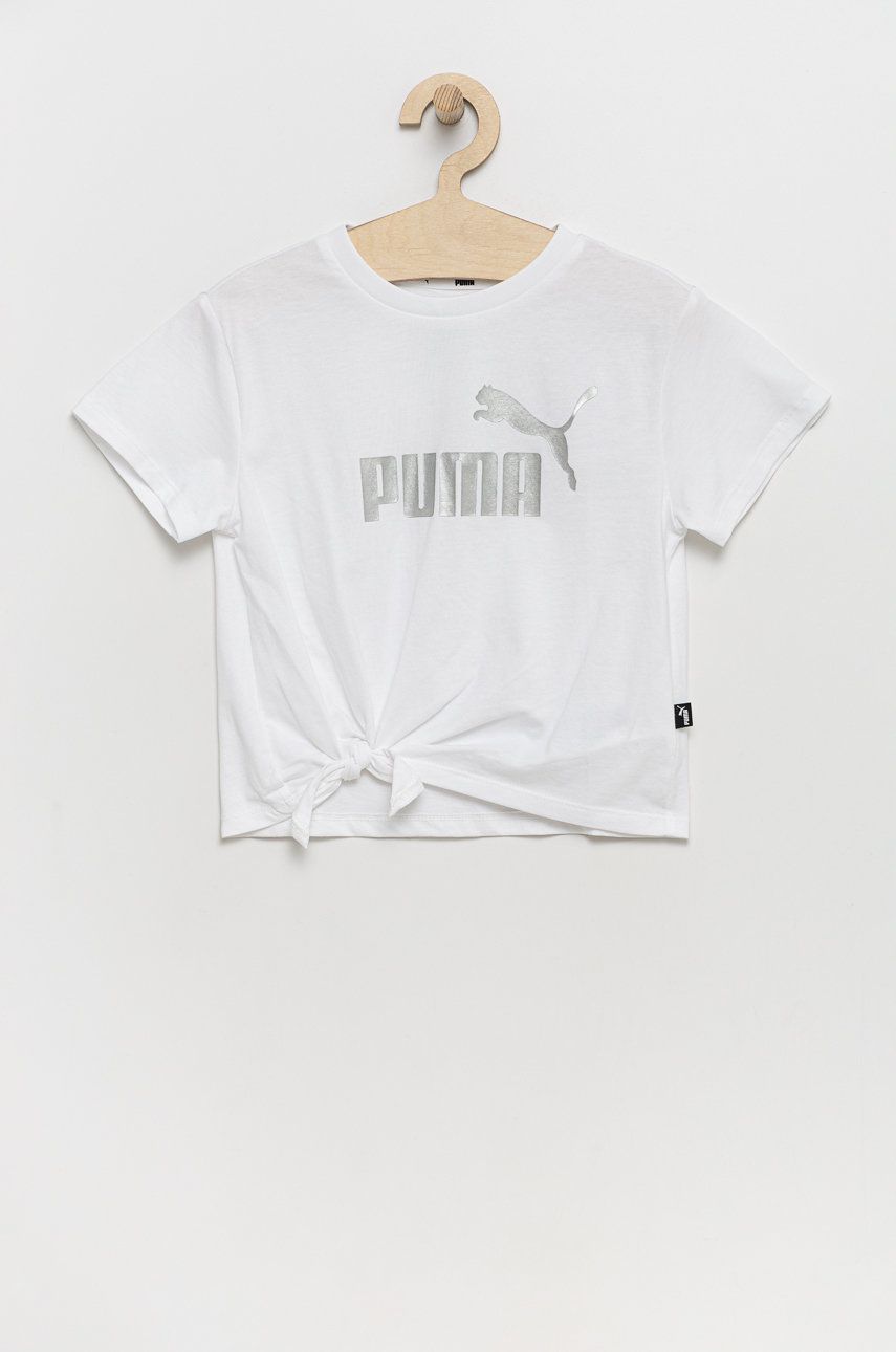 Puma tricou de bumbac pentru copii 846956 culoarea alb