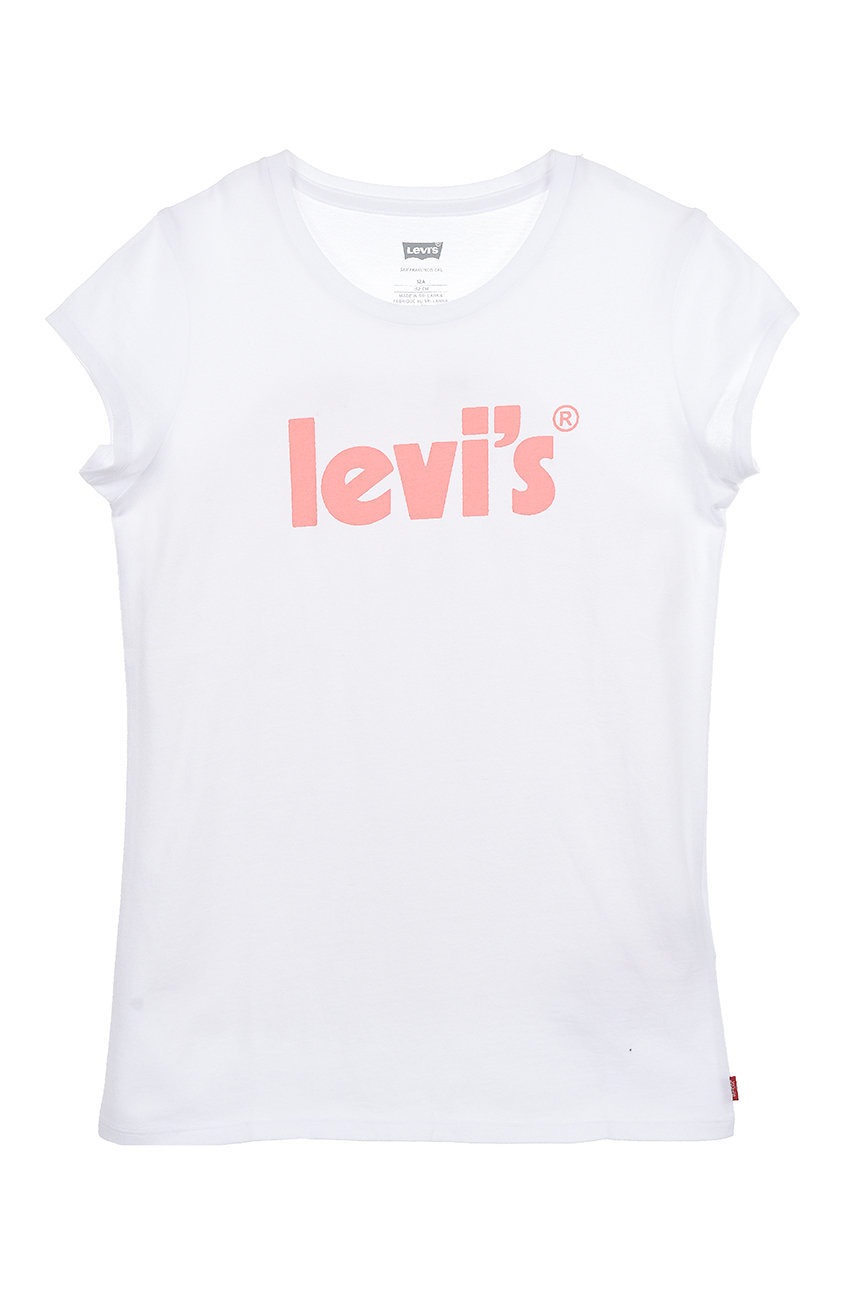 

Детска памучна тениска Levi's в бяло, Бял