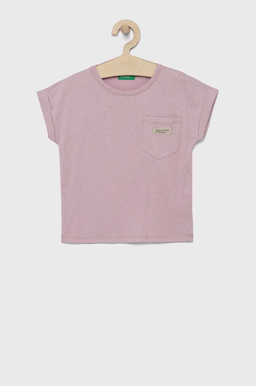 Детская хлопковая футболка United Colors of Benetton цвет розовый Детская хлопковая футболка United Colors of Benetton цвет розовый