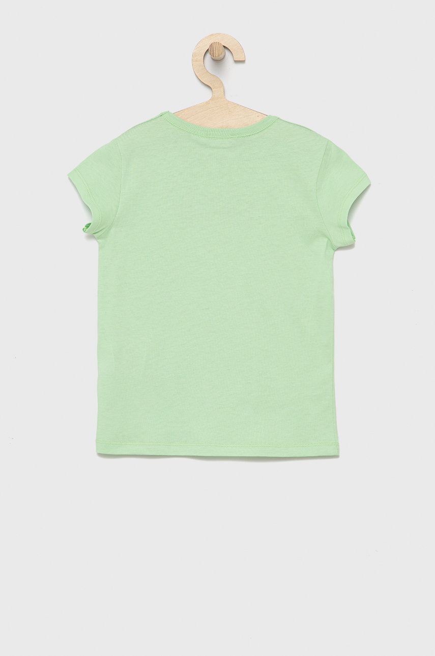 

Дитяча бавовняна футболка United Colors of Benetton колір зелений