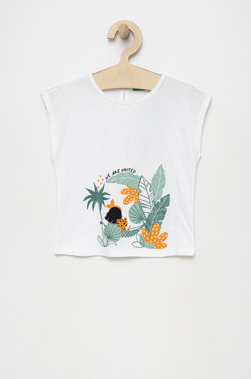 Детский хлопковый топ United Colors of Benetton цвет белый Детский хлопковый топ United Colors of Benetton цвет белый